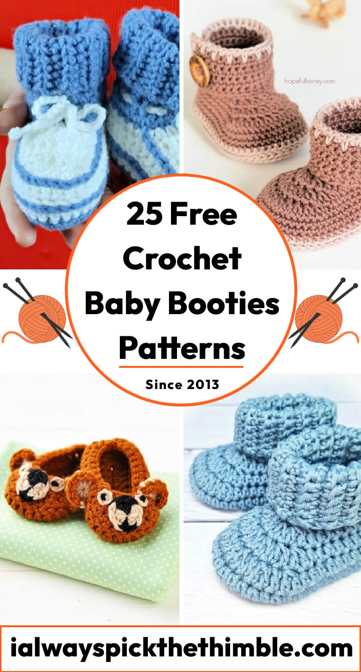 25 Free Crochet Baby Booties Patterns {PDF Pattern}