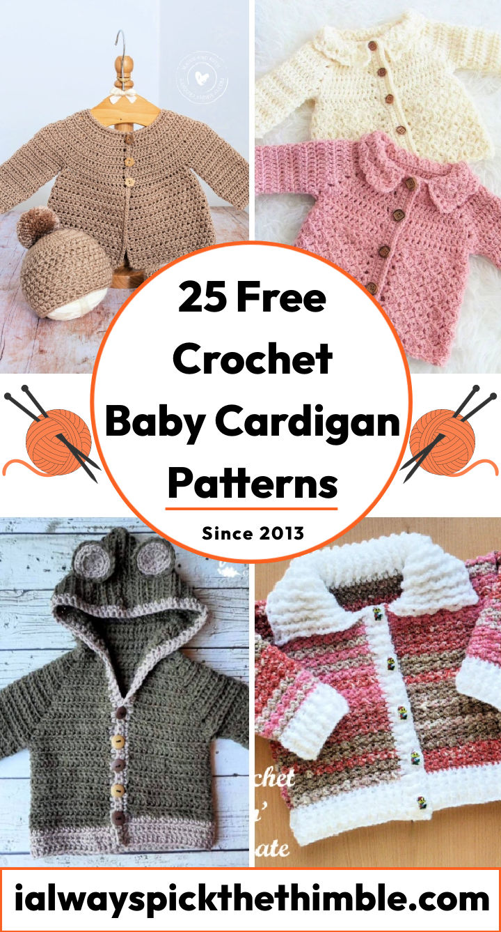 20 Free Crochet Baby Cardigan Patterns {PDF Pattern}