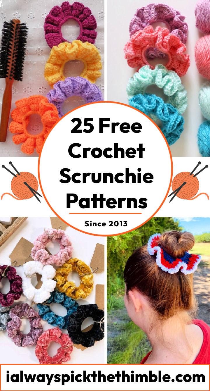 25 Free Crochet Scrunchie Patterns {PDF Pattern}