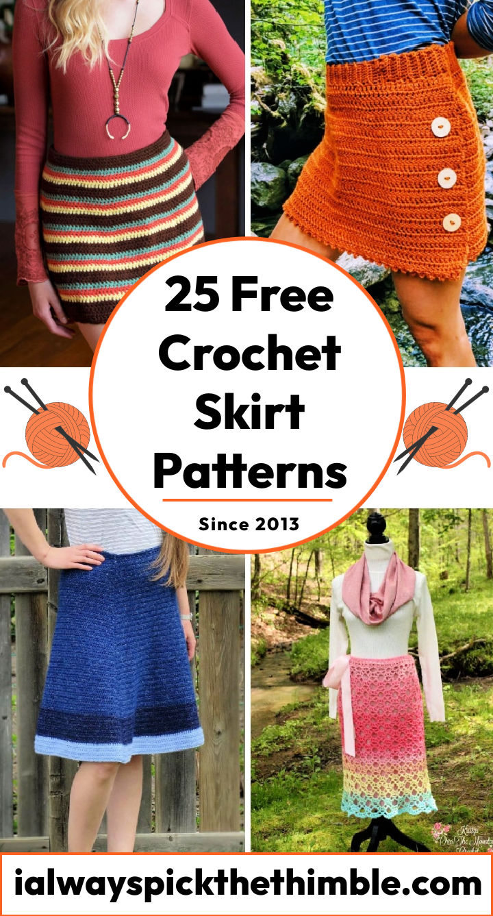 25 Free Crochet Skirt Patterns (Long and Short)