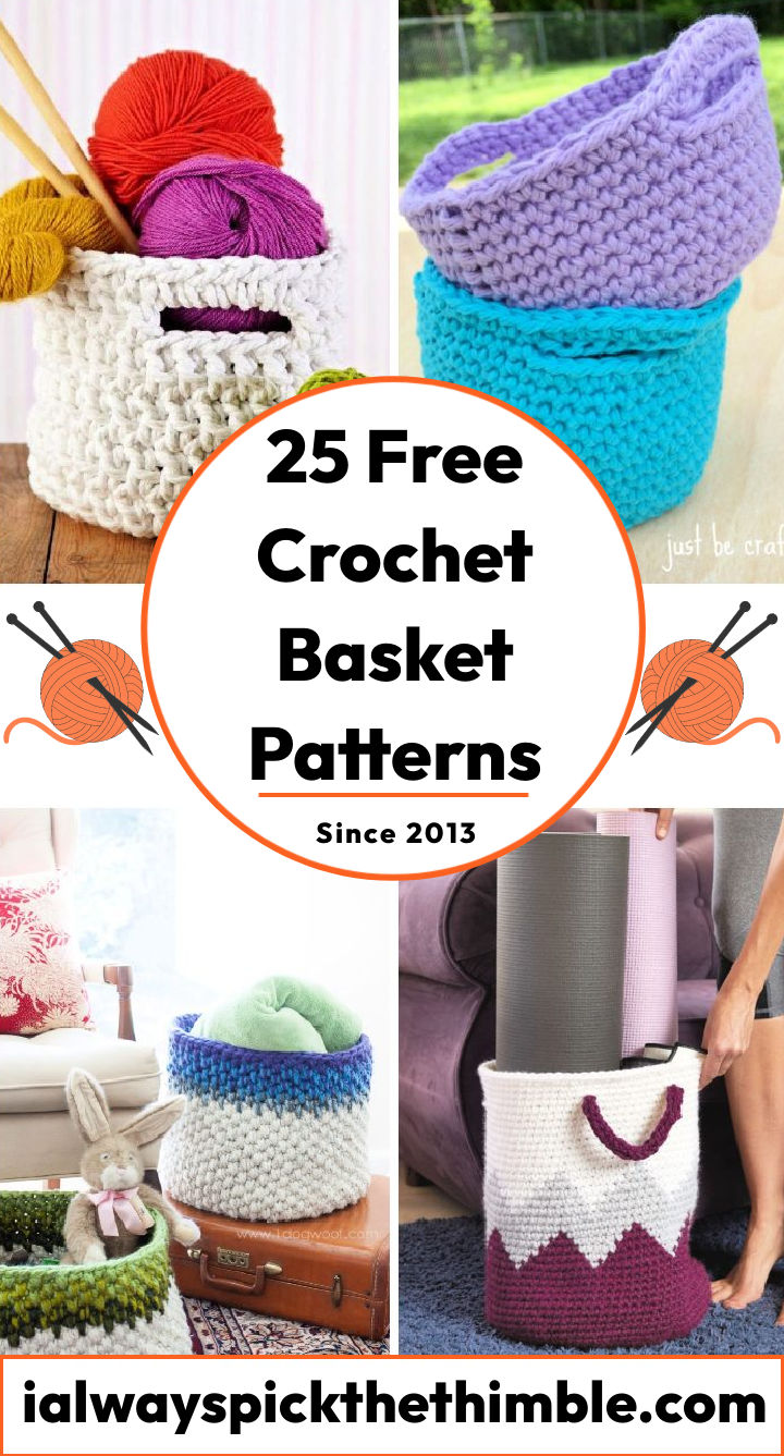 25 Free Crochet Basket Patterns (Full PDF Pattern)