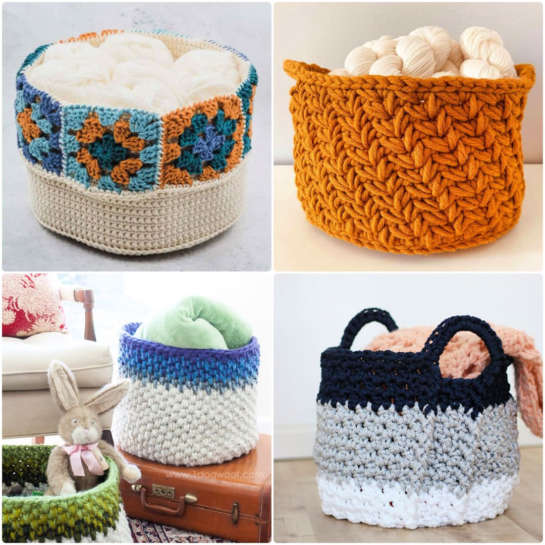 25 Free Crochet Basket Patterns (Full PDF Pattern)