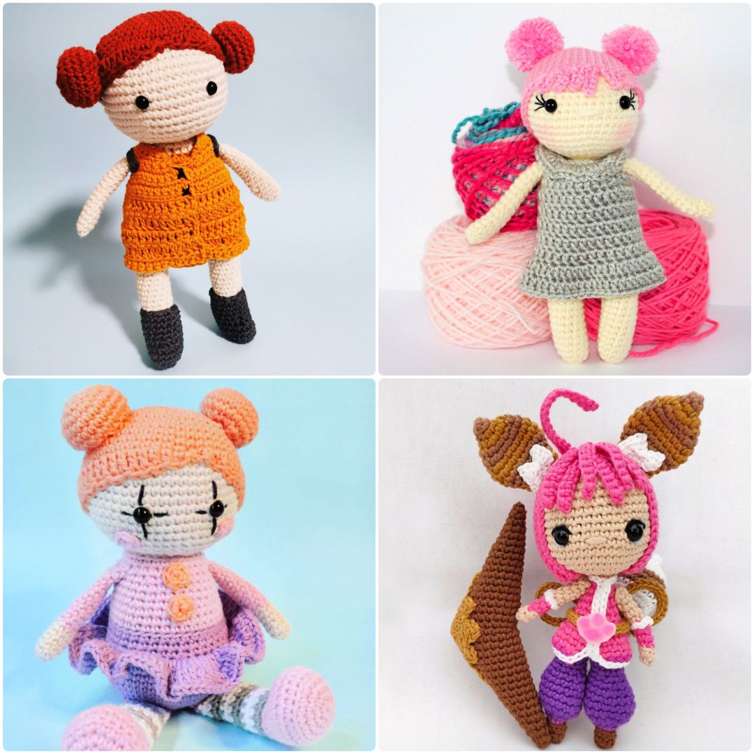 PDF Coraline Doll Crochet Pattern Button Eyes Doll (Instant Download) 