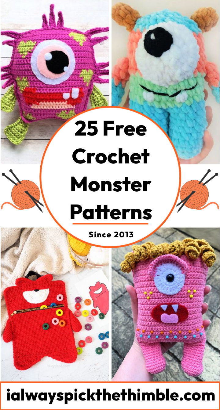 25 Easy and Free Crochet Monster Patterns