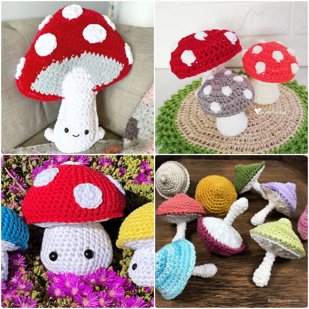 17 of The Cutest Crochet Mushroom Patterns - Easy Crochet Patterns