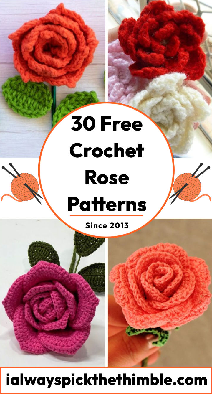 30 Free Crochet Rose Patterns Crochet Roses Pattern Pdf