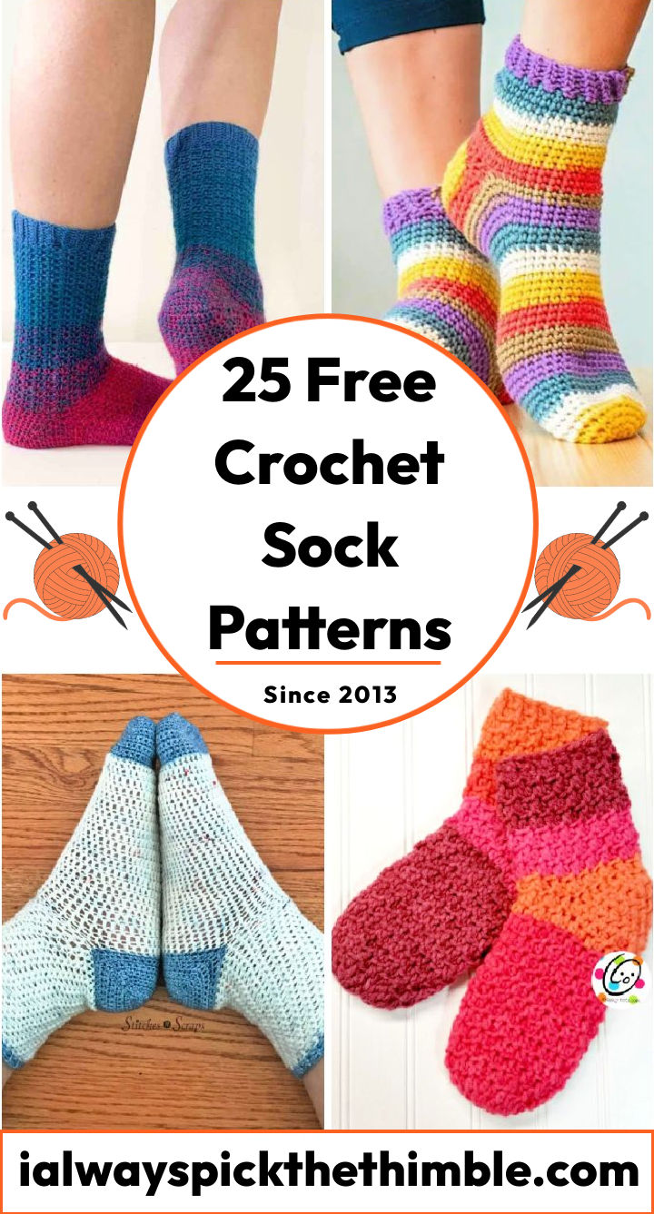 25 Free Crochet Sock Patterns {Pattern PDF}