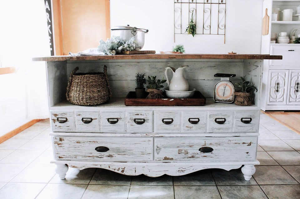 40 Free DIY Kitchen Island Plans And Ideas   Repurpose A Dresser Into A Kitchen Island 