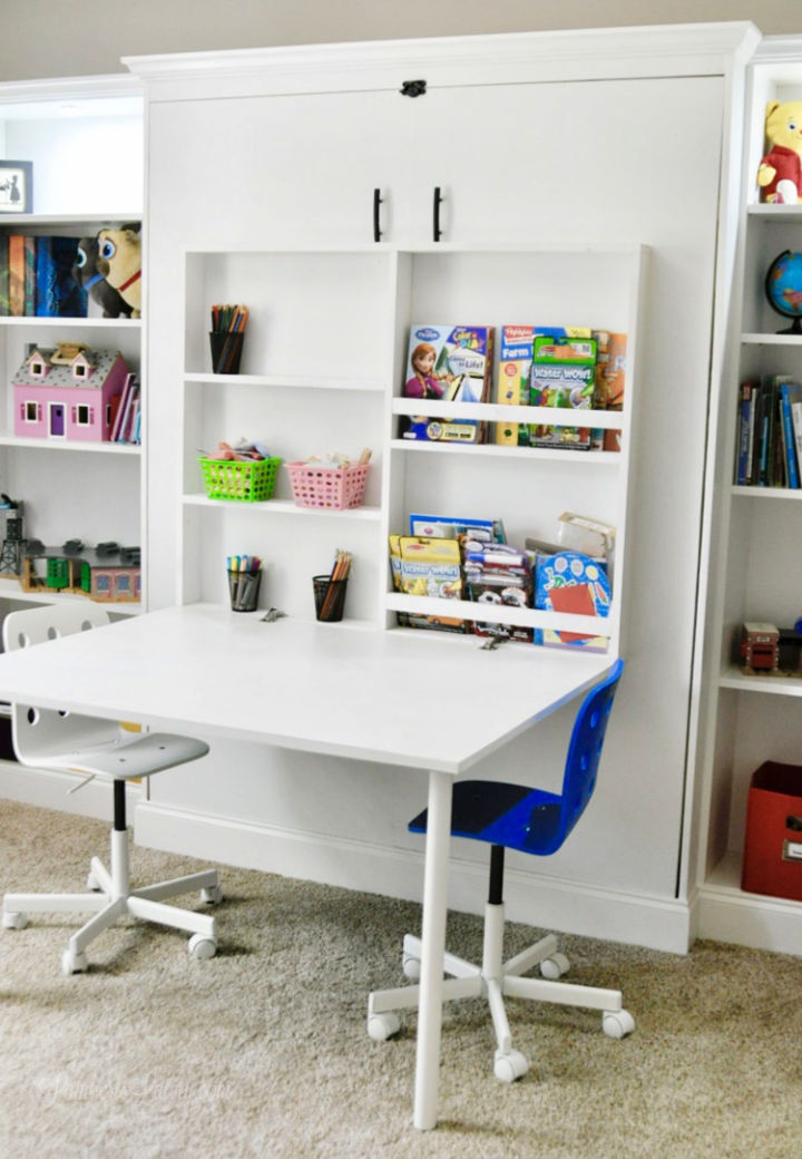 20 Free DIY Murphy Desk Plans: DIY Fold Down Table