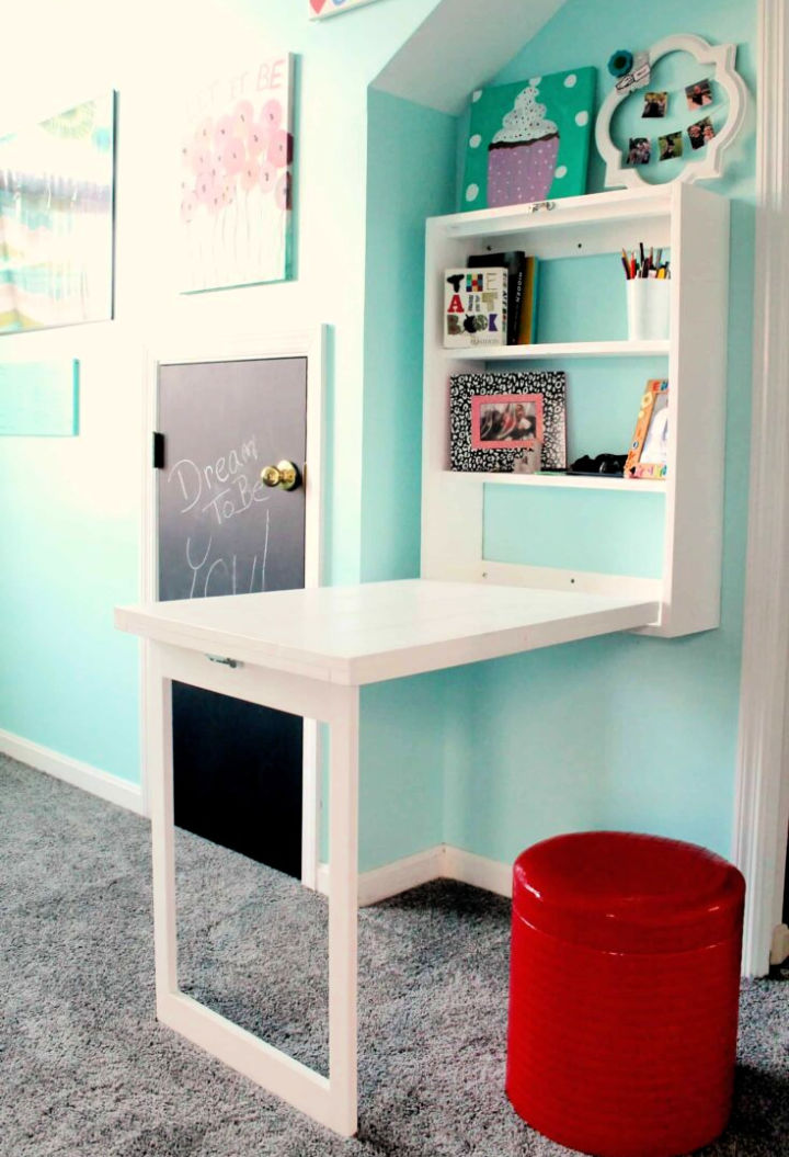 20 Free DIY Murphy Desk Plans: DIY Fold Down Table