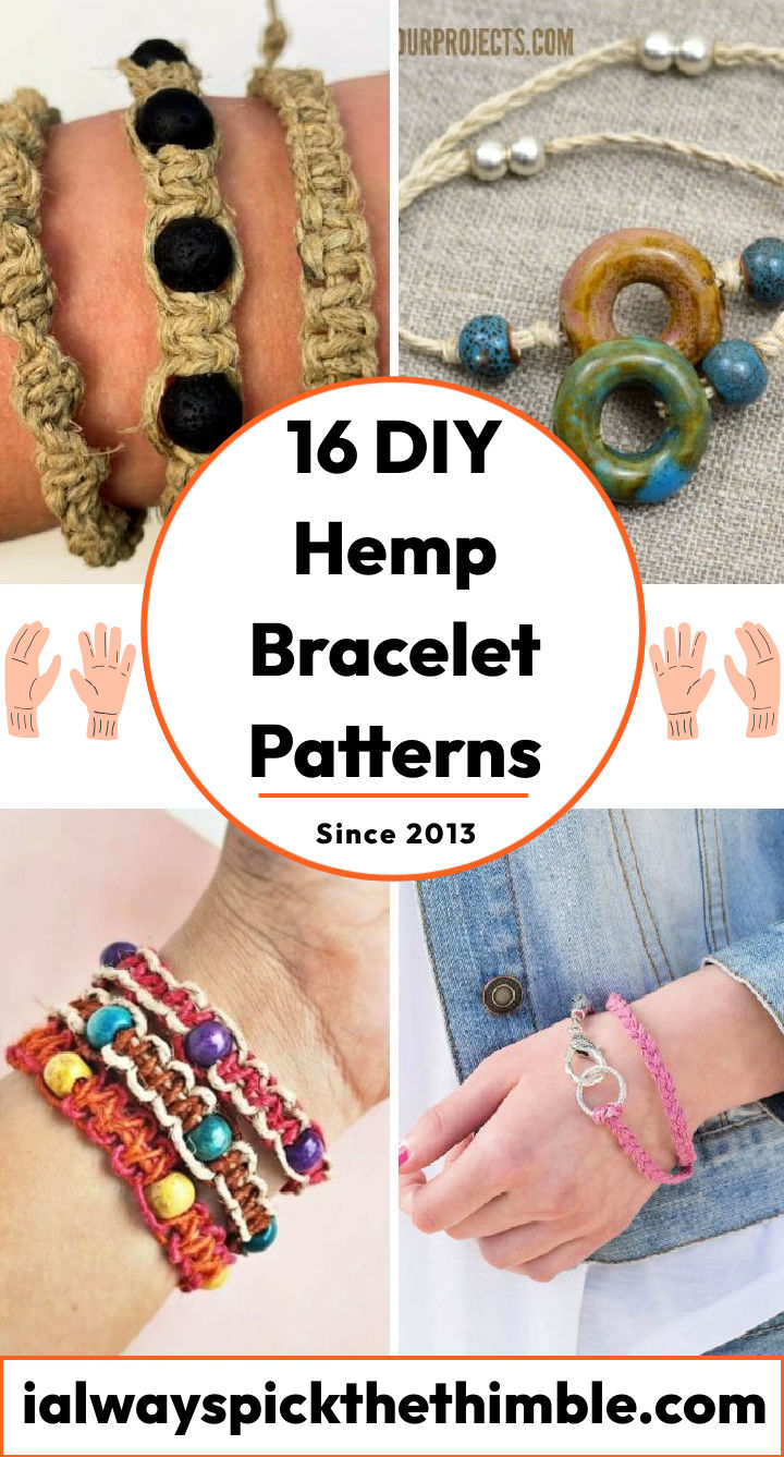 16 Hemp Bracelet Patterns with Step by Step Instructions