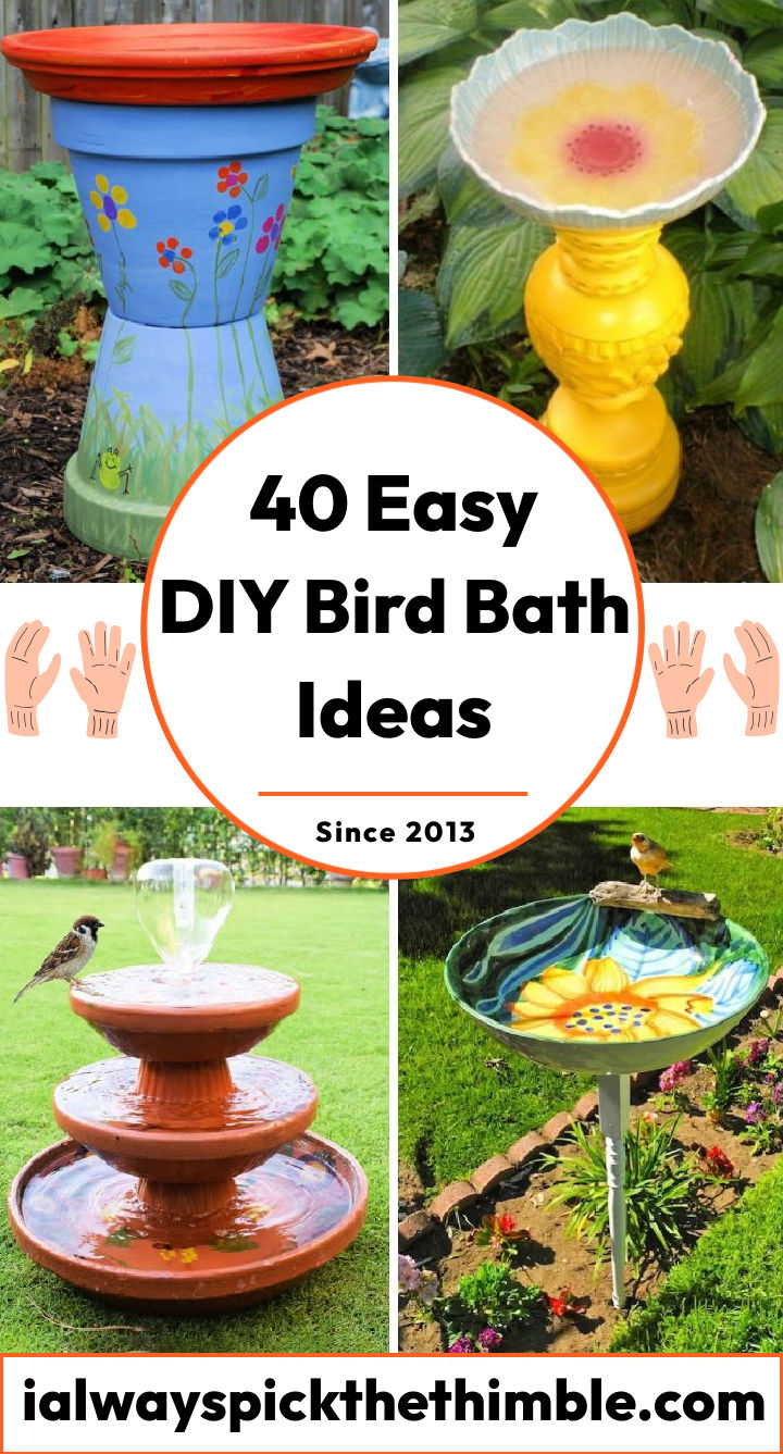 40 Homemade DIY Bird Bath Ideas to Make Your Own