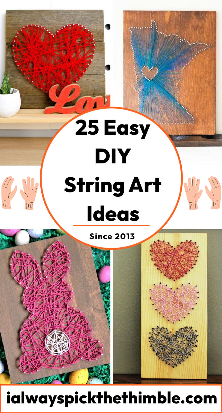 25 Easy DIY String Art Ideas with Patterns and Templates