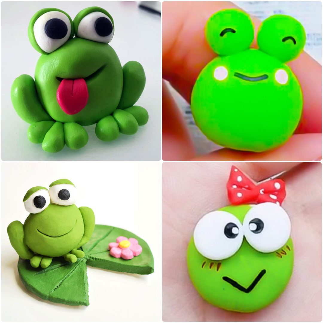 Little frog figurine made from polymer clay 🐸🌷 : r/crafts